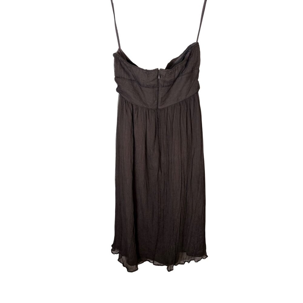 J. Crew Size 4 Brown 100%‎ Silk Tube Top Fairy Y2K Style Flowy Dress - Picture 2 of 7